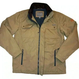 RUGGED ELEMENTS Men’s Khaki Fleece Lined TREK Jacket Parka Microfiber Size- M